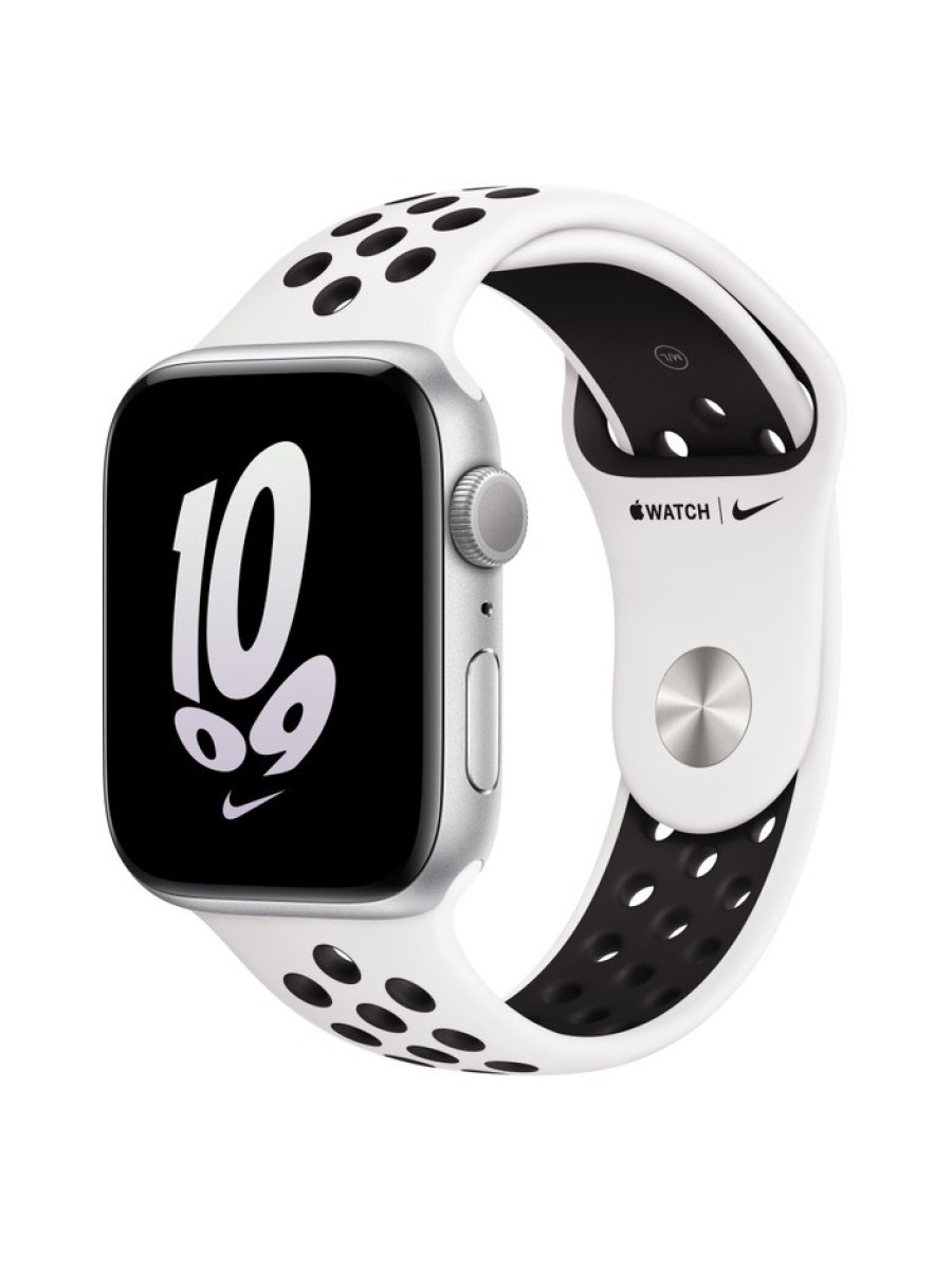 Apple Watch SE 2 Nike 44mm GPS Silver Aluminum Case with Summit White/Black Nike Sport Band Apple Watch SE 2 Nike 44mm GPS Silver Aluminum Case with Summit White/Black Nike Sport Band