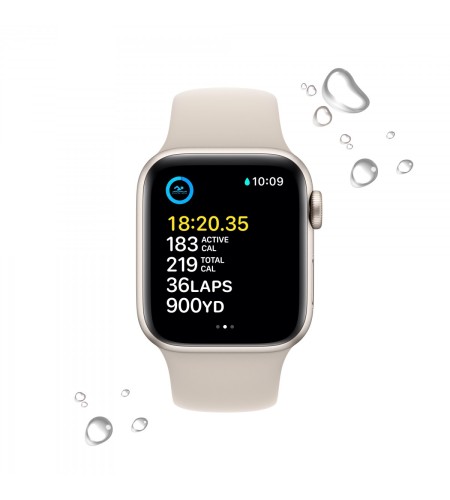 Apple Watch SE 2 44mm GPS Starlight Aluminum Case with Starlight Sport Band