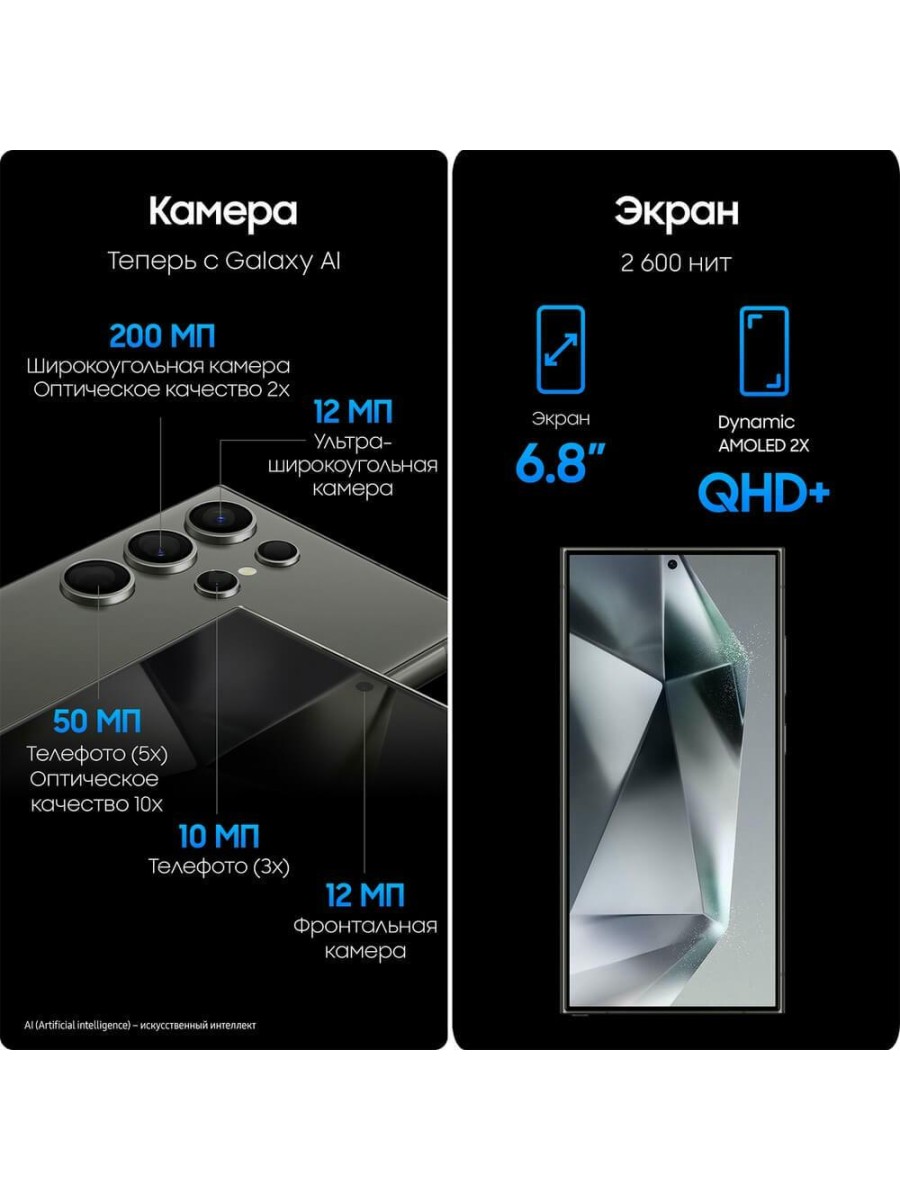 Смартфон Samsung Galaxy S24 Ultra 1 ТБ чёрный