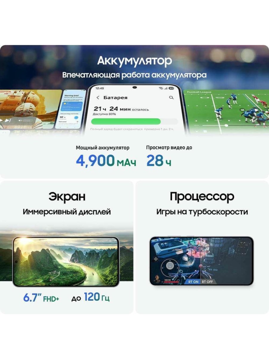 Смартфон Samsung Galaxy S25 FE 256 ГБ белый