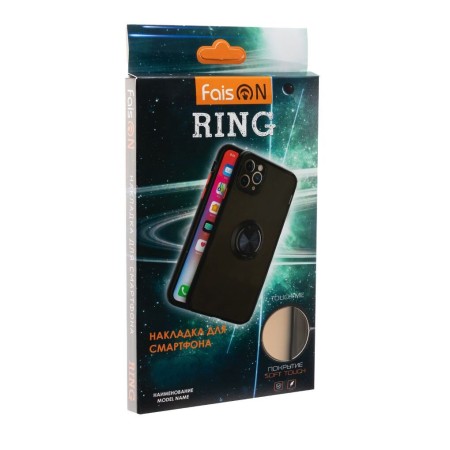 Накладка задняя FaisON для XIAOMI Redmi Note 8T, CA-22, Ring Series 2, цвет: чёрный