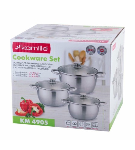 Набор кастрюль Kamille 1,5л+2л+3л 4905