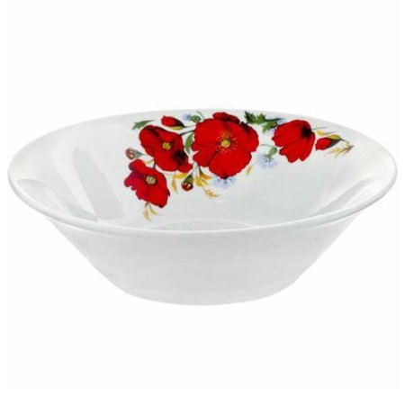 Тарелка глубокая Идиллия деколь Маки красные d240мм