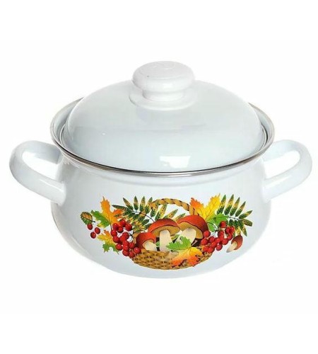 Кастрюля эмалированная грушевидная 2л