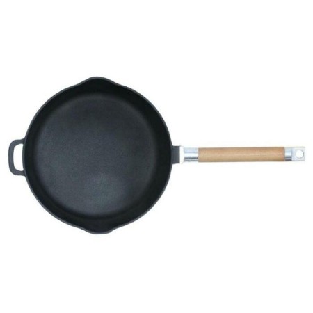 Сковорода чугунная со сливом Биол d280мм съемная ручка