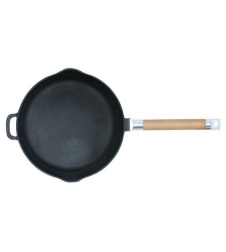 Сковорода чугунная со сливом Биол d280мм съемная ручка