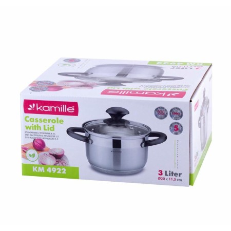 Кастрюля Kamille 3л черные ручки 4922