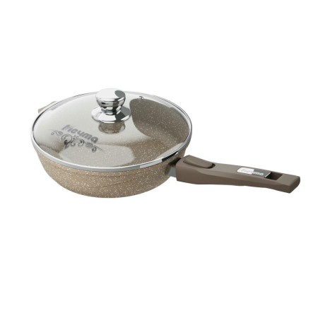 Сковорода Мечта Гранит brown d28см съемная ручка, стеклянная крышка С028806