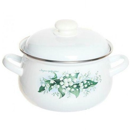 Кастрюля эмалированная грушевидная 2л