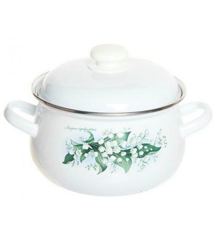 Кастрюля эмалированная грушевидная 2л