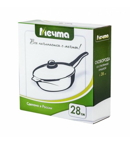 Сковорода Мечта Гранит star d28см съемная ручка, стеклянная крышка С028803