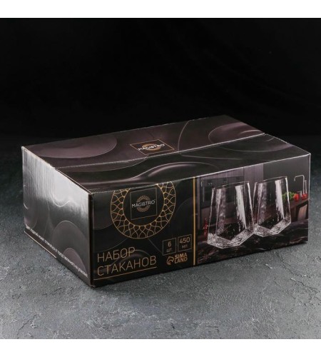 Набор стаканов Magistro Дарио 450мл 6 шт изумруд 6784507