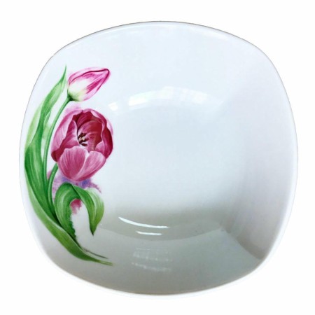 Салатник квадратный Розовые тюльпаны 550мл 093282