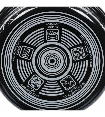 Набор кастрюль 1,9л+2,5л+3,7л Набор Черный мрамор -1-ЭЛИТ