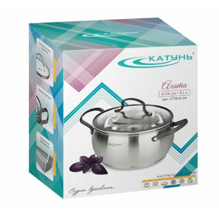 Кастрюля Катунь Агата 6,1л d24х14см КТ19-D-24