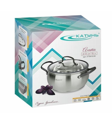 Кастрюля Катунь Агата 6,1л d24х14см КТ19-D-24