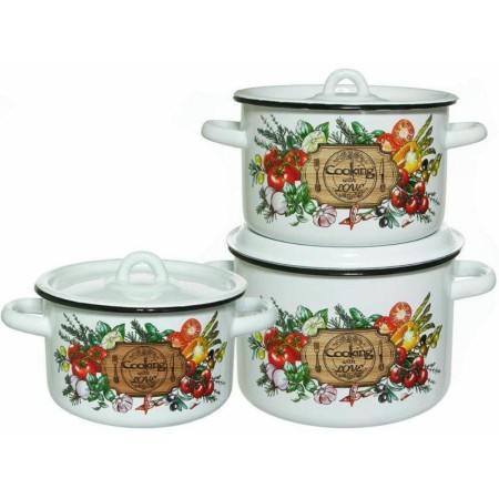 Набор кастрюль №33 СтальЭмаль Смак 1,5л+2,9л+4,5л 1с33с