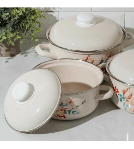 Набор кастрюль Унесенные ветром №124-4 1,5л, 2л, 3л