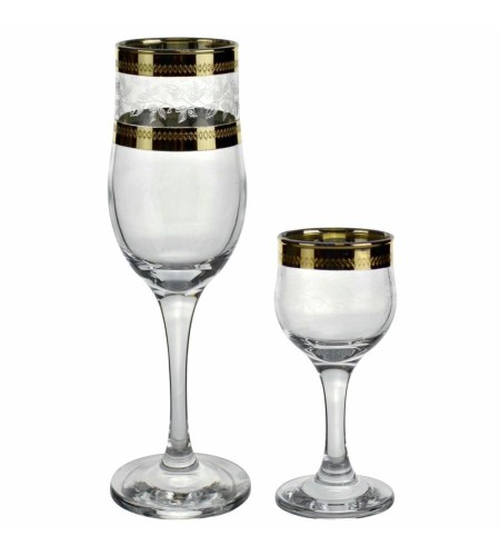 Набор бокалов и рюмок с рисунком Лоза 12 предметов TAV116-160/164