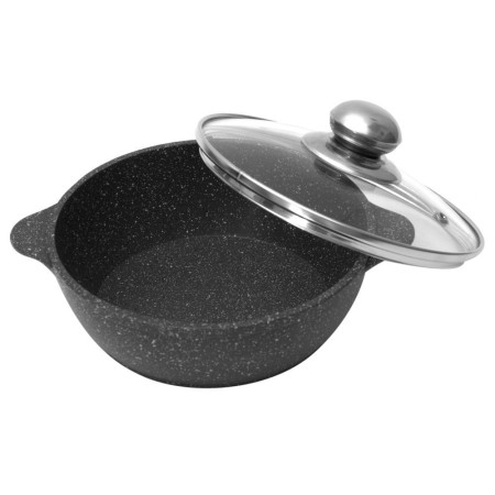 Сковорода Уля d160х55мм 2 литые ручки, стеклянная крышка с металлической ручкой