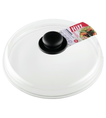 Крышка стеклянная Hitt d26см безободковая высокая HBHL26