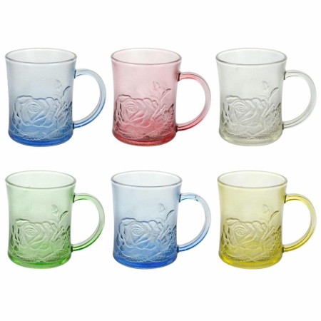 Набор кружек 200мл 6шт, цветное стекло HYW1442