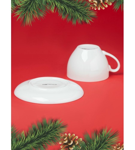 Чайная пара Доляна Сани Деда Мороза чашка 210мл, блюдце 15см 10338068