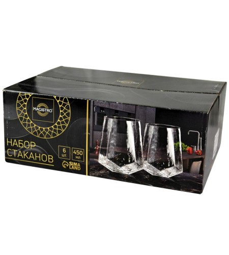 Набор стаканов Magistro Дарио 450мл 6 шт изумруд 6784507