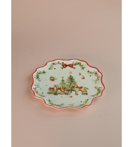 Тарелка десертная Новогоднее настроение 21см LH9848-21J043-H1575B