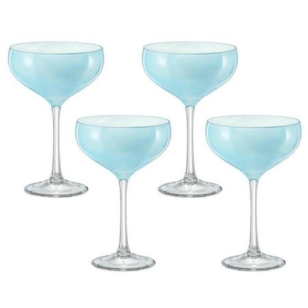 Набор их 4-х креманок Bohemia Пралине 180мл цвет светло-голубой 40919/180/D5249