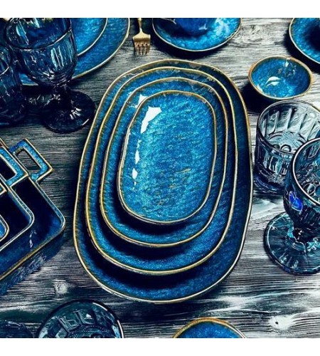 Блюдо овальное LENARDI AQUAMARINE 36*25*4,5см 133-304