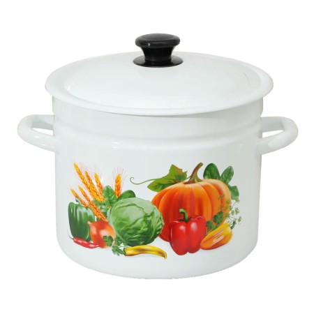 Кастрюля эмалированная цилиндрическая с бортиком 7л