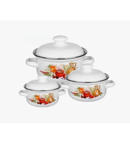 Набор кастрюль Татьяна №124-4 1,5л, 2л, 3л