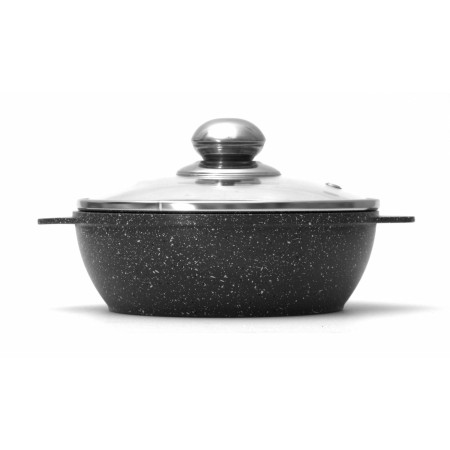 Сковорода Уля d160х55мм 2 литые ручки, стеклянная крышка с металлической ручкой