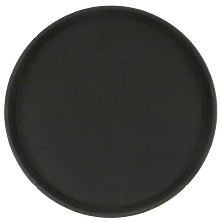 Поднос прорезиненный круглый 35см черный