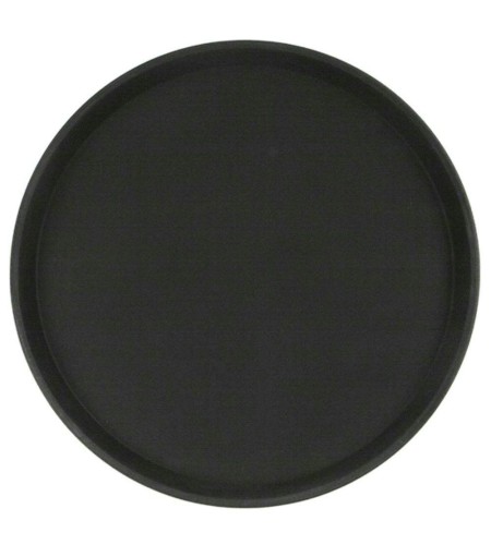 Поднос прорезиненный круглый 35см черный