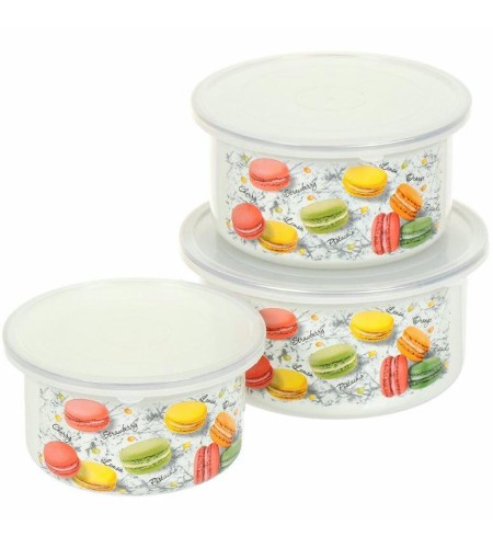 Набор салатников 1л+1,9л+2,5л Керченская эмаль Цветное печенье