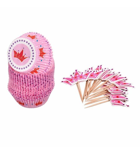 Набор для выпечки и украшения кексов Marmiton 24 формы d50хh30мм + 24 шпажки h70мм