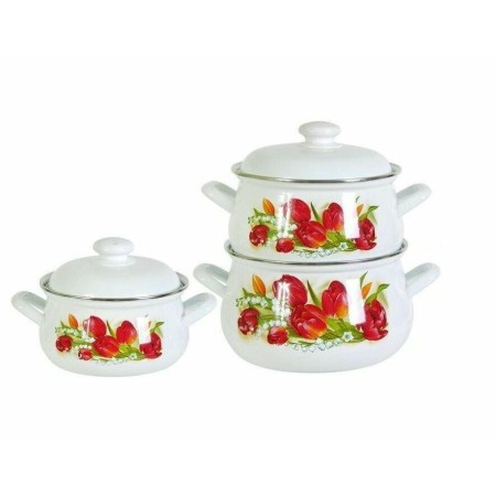 Набор кастрюль Сочная клубника 2л, 3л, 4,5л №129-4