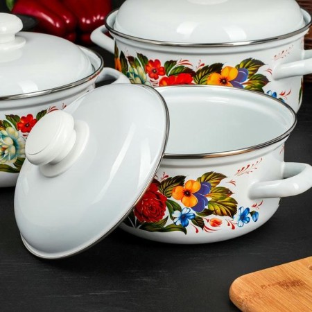 Набор кастрюль Татьяна №124-4 1,5л, 2л, 3л