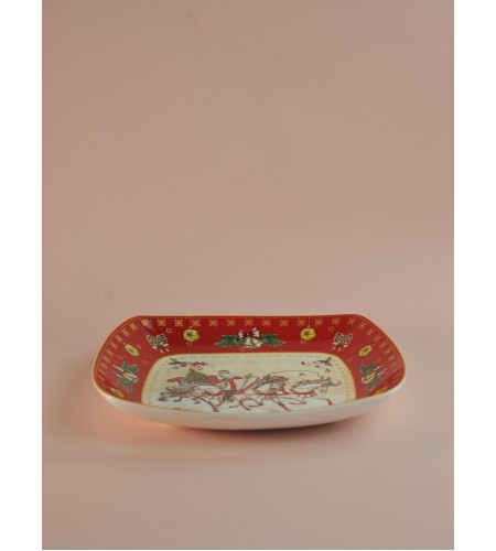 Блюдо Lefard Тройка квадратное 25*4,2см красное 85-1733