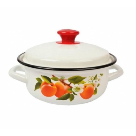 Кастрюля эмалированная с крышкой 1л