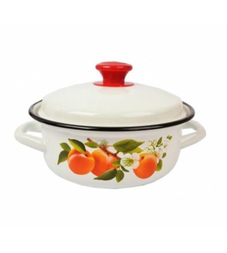 Кастрюля эмалированная с крышкой 1л