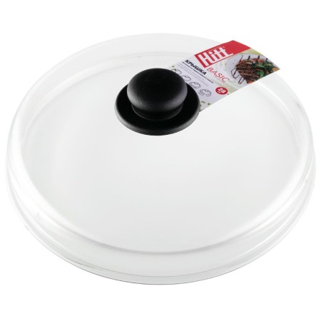 Крышка стеклянная Hitt d28см безободковая высокая HBHL28