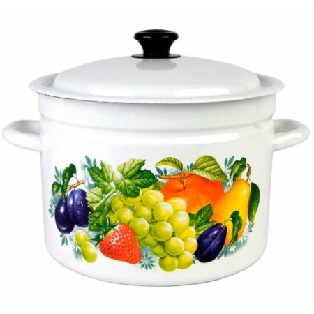 Кастрюля эмалированная цилиндрическая с рисунком 2л