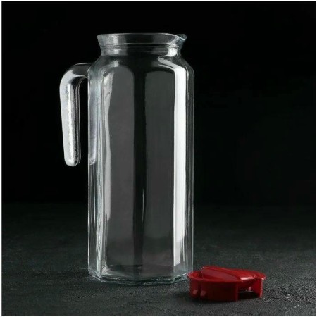 Кувшин с красной крышкой Pasabahce Кошем 1л 80051SLBR