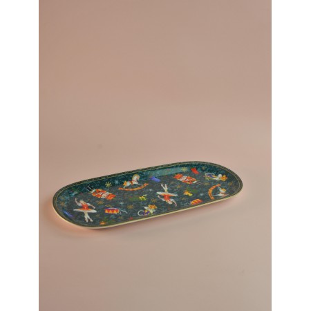 Блюдо овальное Коралл Щелкунчик и мышиный король 33*15см зеленый B1194-A07056