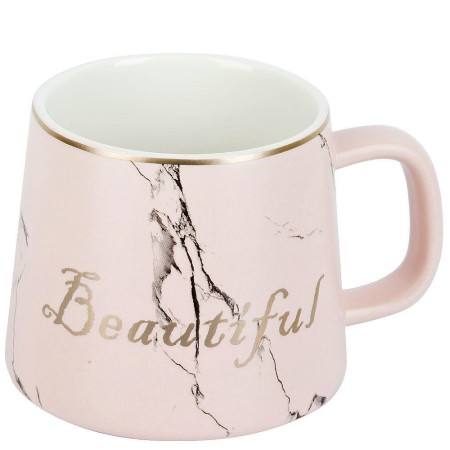 Кружка Nouvelle Home Beautiful 400мл розовая с крышкой и ложкой 1060066-3