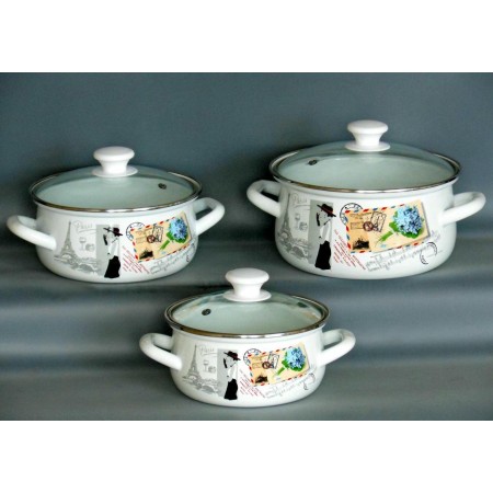 Набор кастрюль Фиалка Монмартра Экстра 3шт.