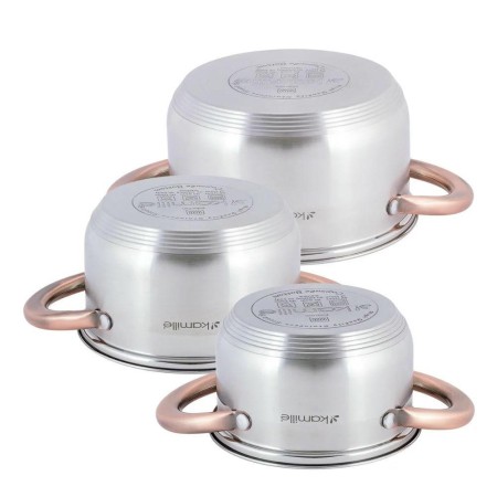 Набор кастрюль Kamille КМ-4936 1л, 1,5л и 2л полые ручки